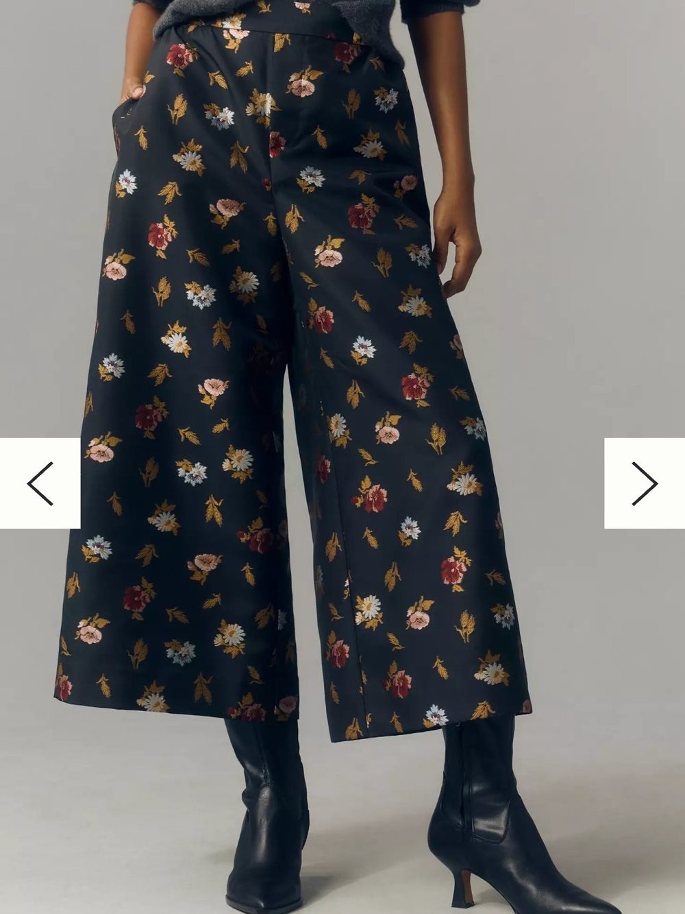 Maeve Anthropologie Jacquard Crop Wide-Leg Pants XS